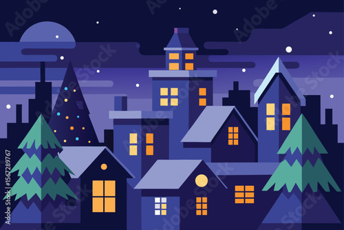 night city in winter