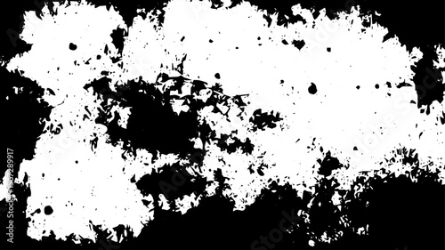 Grunge Texture with Torn Edges and Splattered Ink in High-Contrast Black and White