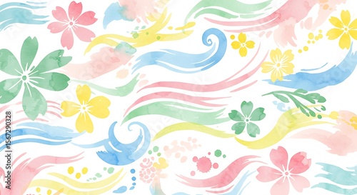 Delicate floral design with pastel watercolor brushstrokes.