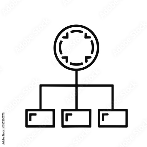 Hierarchical structure with central control unit and three subordinate components.