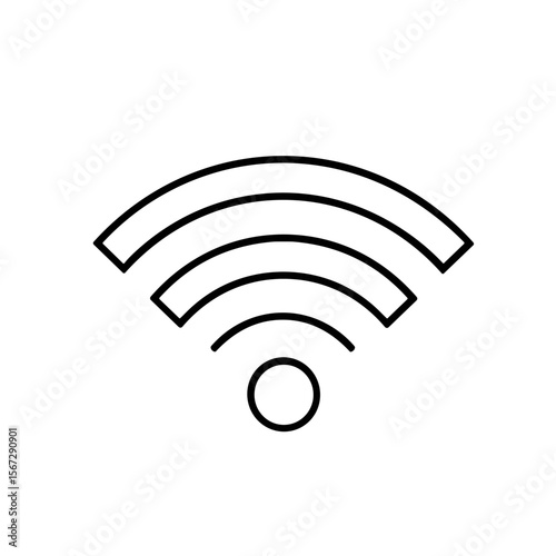 Simple line art depicting a wireless internet signal symbol.