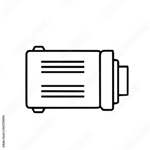 Simple black and white illustration of a cylindrical electrical component.