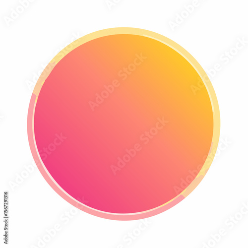 A vibrant, gradient circle transitions smoothly from pink to yellow, framed by a subtle, lighter outline.