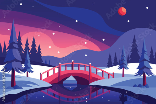 winter landscape with snow