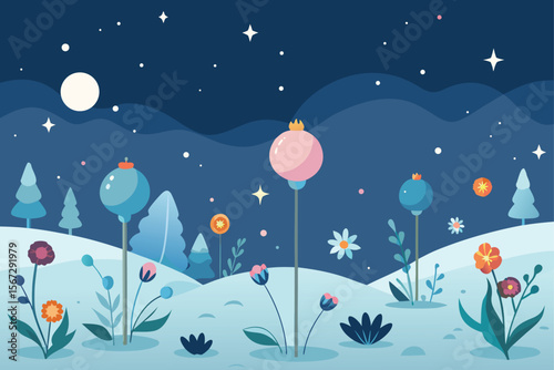 winter background with snowflakes