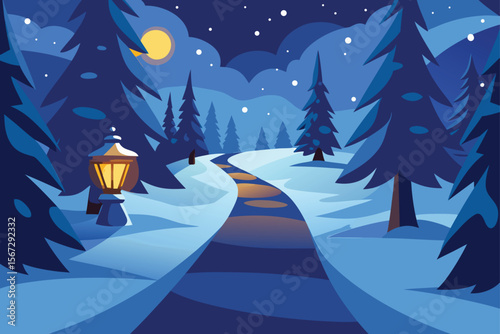 winter landscape with snow