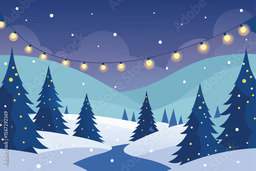 winter landscape with trees and snow
