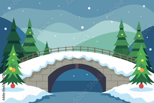 vector illustration of a winter landscape