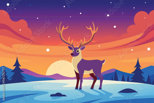 christmas deer in the forest