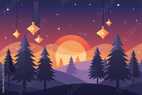 winter landscape with forest