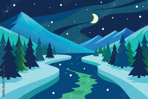 winter landscape with trees