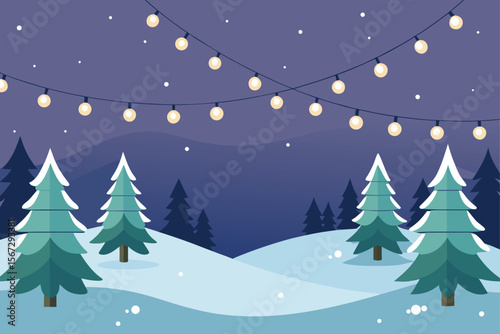 winter landscape with trees and snow