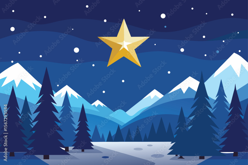 Naklejka premium winter landscape with snow