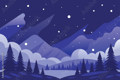 winter landscape with snow