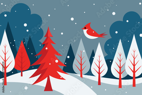 winter landscape with trees and snow