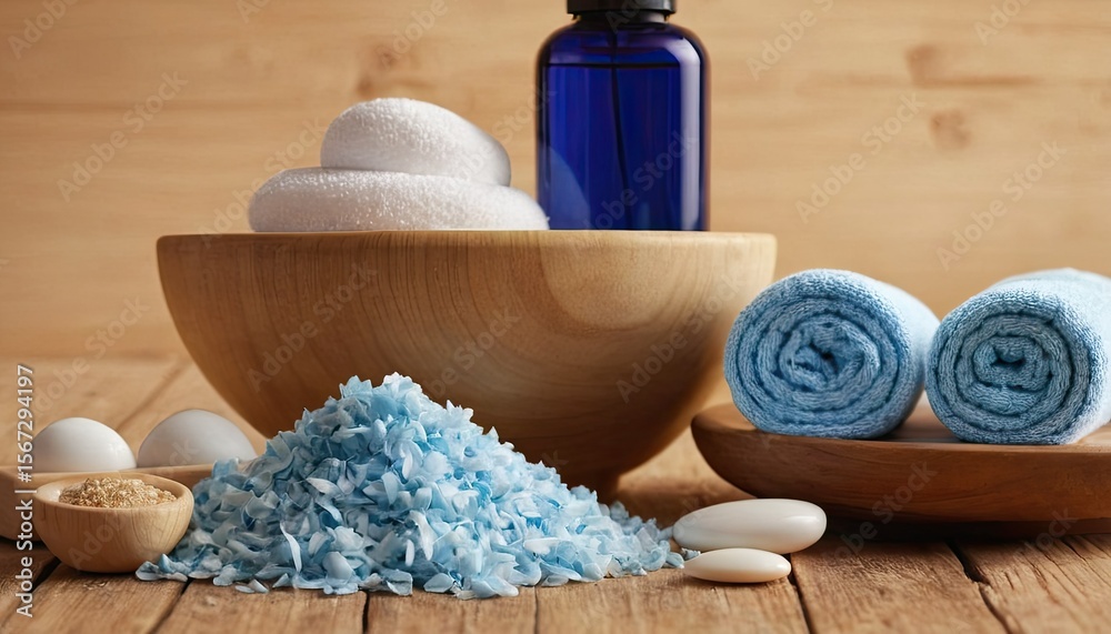 Fototapeta premium Close-up aroma therapy salt with candles 2