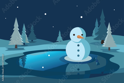 snowman in the woods
