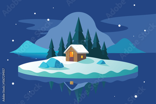 winter landscape with house