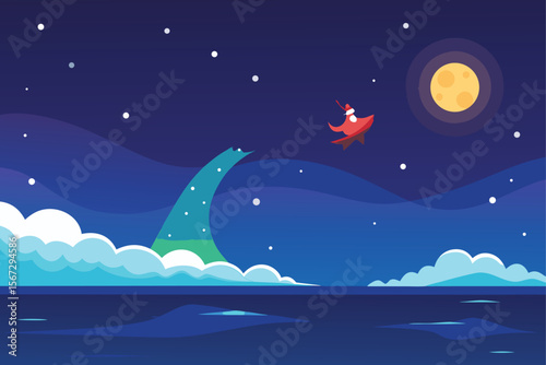 moon over the sea