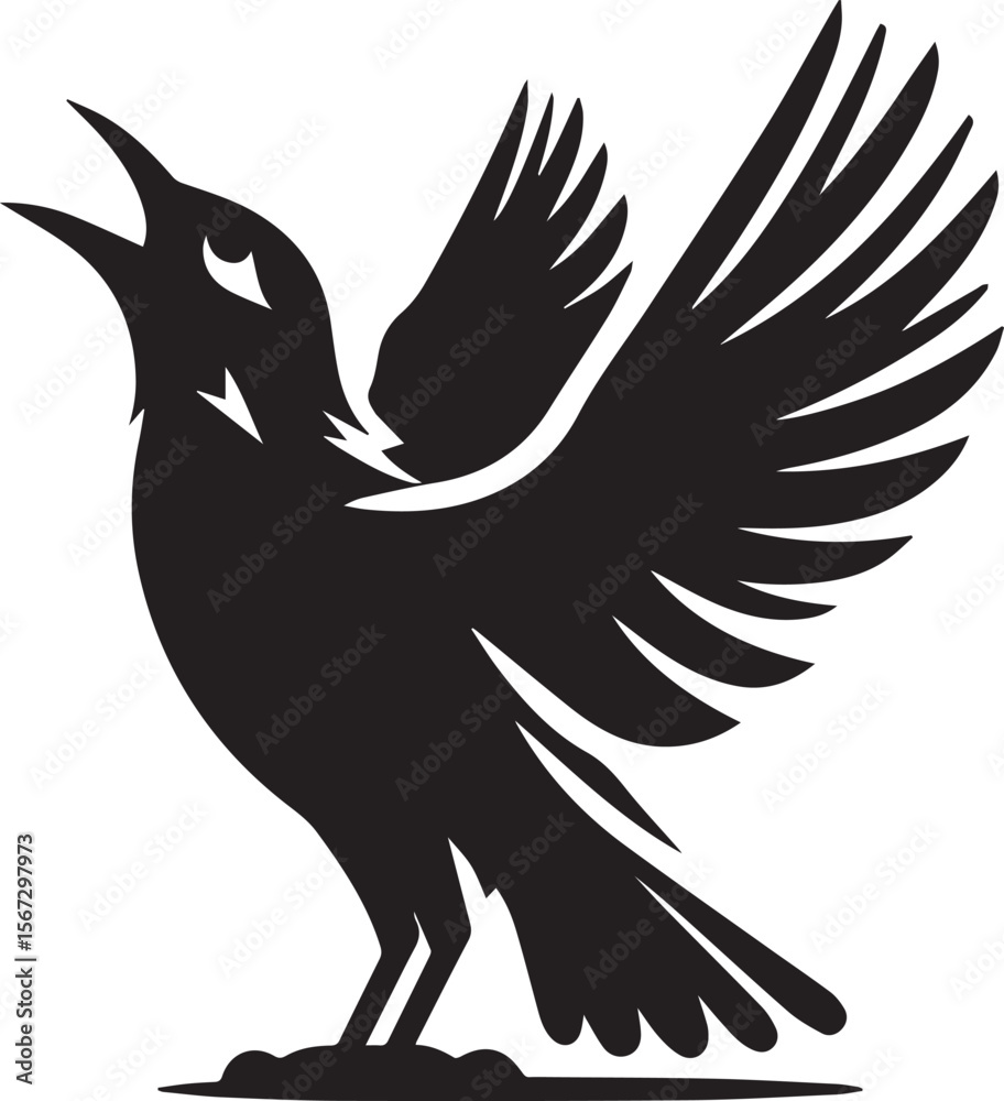 Fototapeta premium Vector bird myna silhouette illustration