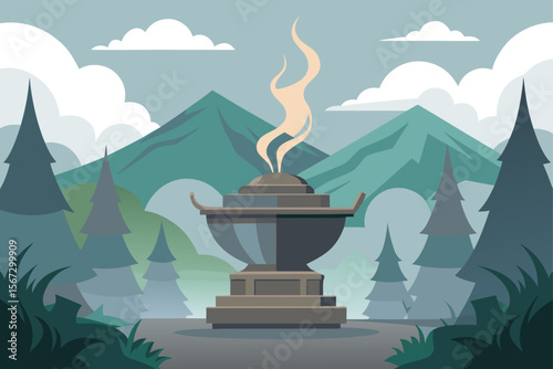 vector illustration of an ancient lantern