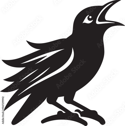 Vector bird myna silhouette illustration