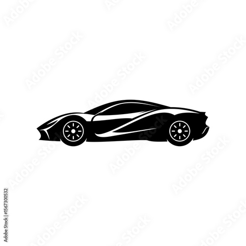 Luxury Sports Car Silhouette Design