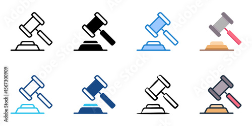Judgement icon set multiple style collection 
