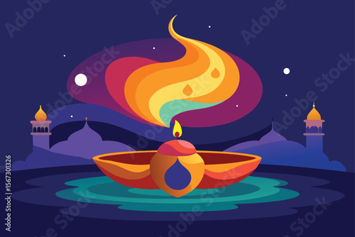 burning candle in the sea