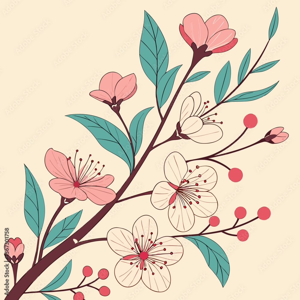 Fototapeta premium Watercolor Floral Elements