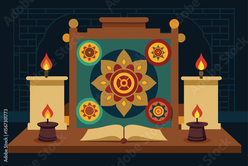 illustration of a candle and a candlestick