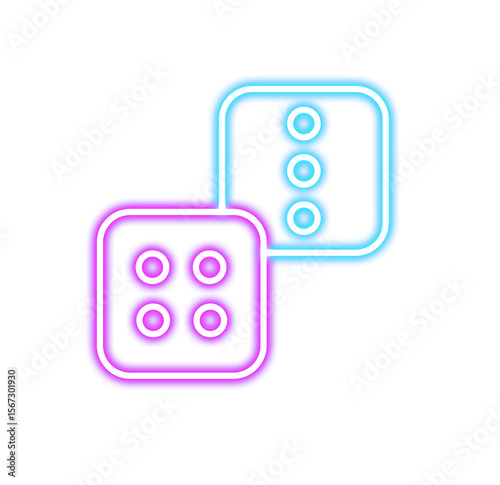 Neon Casino Poker Icon Illustration