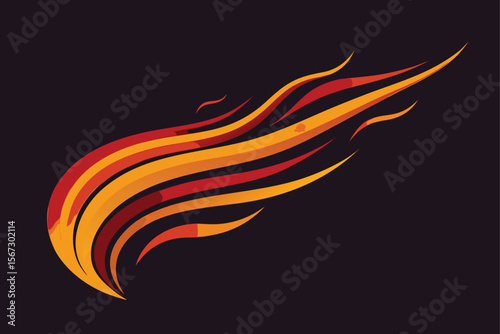 vector illustration of a fiery bird