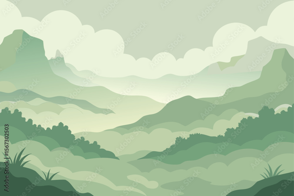Fototapeta premium landscape with mountains and clouds