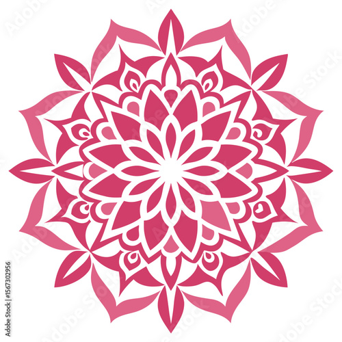 A lace-like circular mandala with floral motifs and balanced symmetry, finely crafted with precise lines.