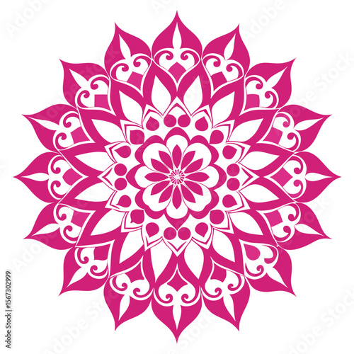An ornate floral mandala with elaborate swirling designs, echoing the elegance of lacework.