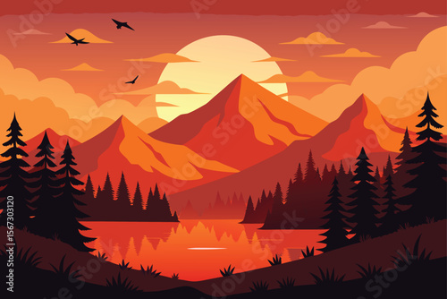 sunrise in mountains