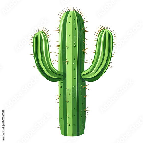 Vibrant illustration of a desert cactus