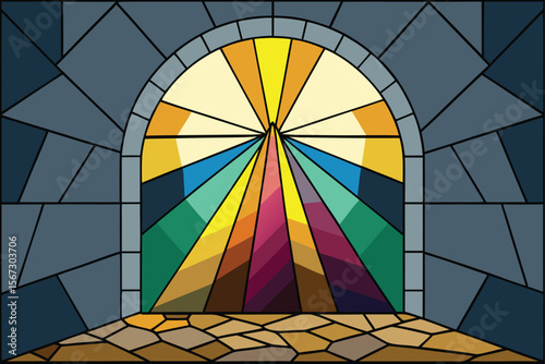 stained glass window in a church