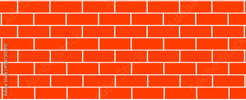 Brick pattern. Seamless vector orange color brick wall background. Red bricks wall vector wallpaper texture. eps 10