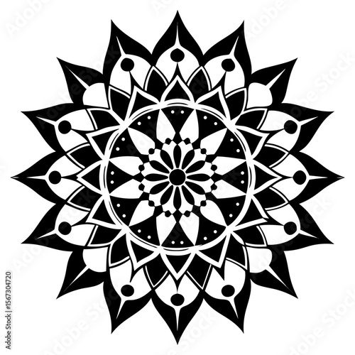 2. A set of intricate, mini mandalas, each displaying a unique symmetry and artistic motif, presented in a monochrome format.