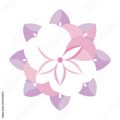 - A gentle, floral mandala with dreamy, translucent hues, appearing as a harmonious bloom floating in a serene, light-filled space.