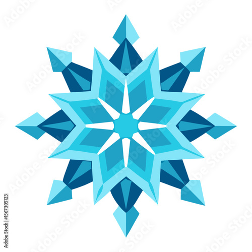 - A crystalline snowflake mandala with icy blue hues and delicate geometric patterns, resembling a frozen flower in winter.