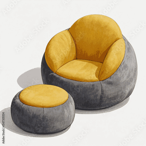 Ash Anchor Minimalist sofa Gray isolated watercolor vector illustration svg