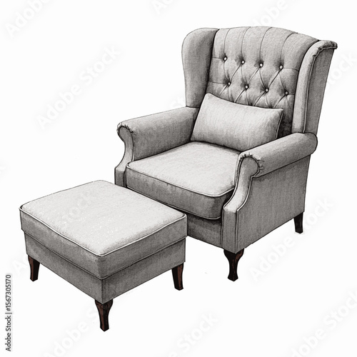 Graphite Drift Minimalist sofa Gray isolated watercolor vector illustration svg