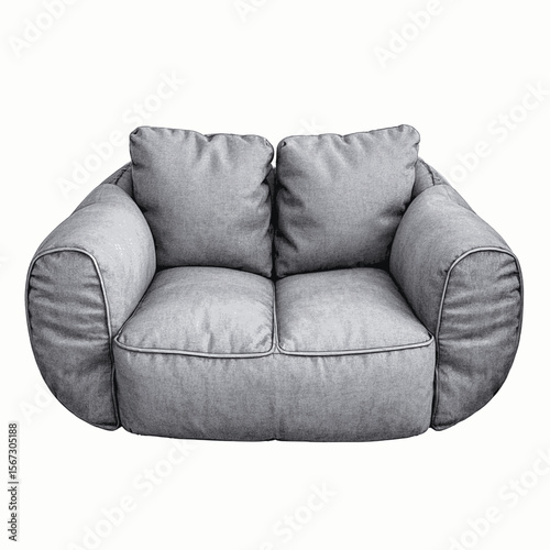 Stone Calm Minimalist sofa Gray isolated watercolor vector illustration svg