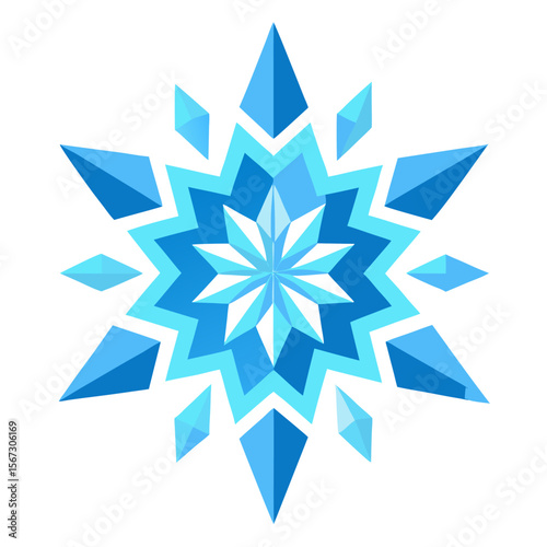Frozen Flower Mandala: Crystalline Geometry in Icy Winter Hues