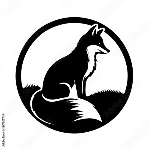 Fox Sitting on Hilltop SVG