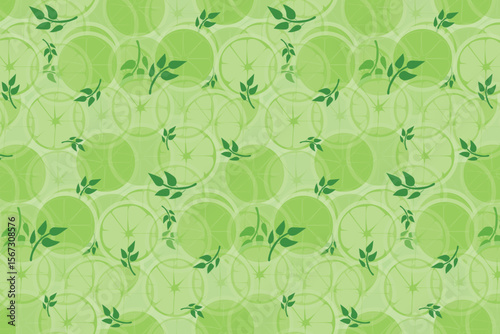 Leaves With Orange Slices Muted Healthy Green Seamless Pattern  Lemon  And Mango Fruit Seamless Pattern Evoking Muted nostalgia, this delicate fruit pattern suits digital paper and packaging