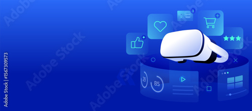 Immersive Marketing Virtual Reality Banner illustration
